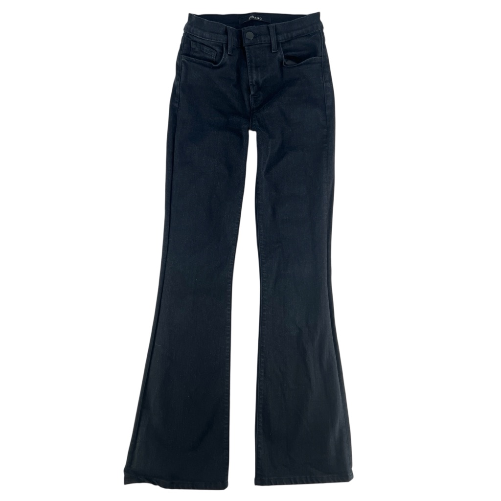 J Brand Maria Flare Jean High Rise Stretch Black Denim Size 26